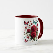 Tasse à café aux accents rouge foncé (Devant droit)