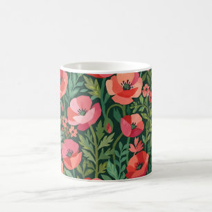 Tasse à café aux coquelicots et papillons de Matis