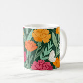 Tasse à café aux oeillets abstraits et papillons (Devant droit)