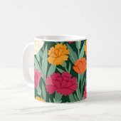 Tasse à café aux oeillets abstraits et papillons (Devant gauche)