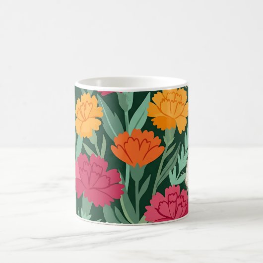Tasse à café aux oeillets abstraits et papillons (Centre)