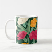 Tasse à café aux oeillets abstraits et papillons (Gauche)