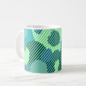 Tasse à café aux tons verts motifs géométriques (Devant gauche)