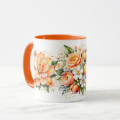 Tasse à café avec arrangement de fleurs à l'aquare (Devant gauche)