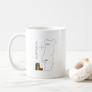 Tasse à café avec carte du Portugal - Design de vo