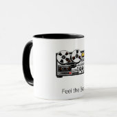 Tasse à café avec cassette audio rétro Feel the Be (Devant gauche)