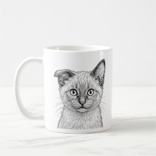 Tasse à café avec chaton siamois