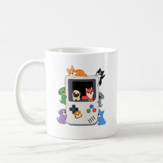 Tasse à café avec chiens mignons console Game Boy 