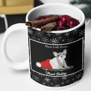 Tasse à café avec chiot Bouledogue Français dans l
