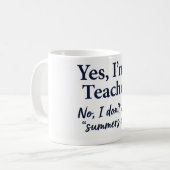Tasse à café avec citation sarcastique "Pas de vac (Devant gauche)