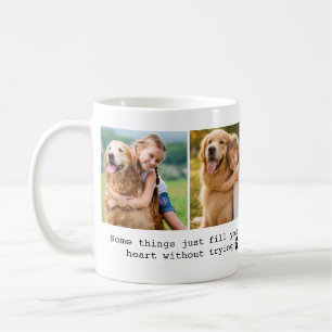 Tasse à café avec collage de photos et citation su