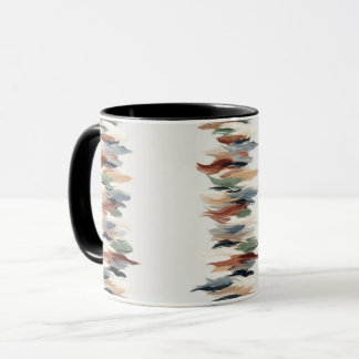 Tasse à café avec coup de pinceau vertical abstrai