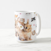 Tasse à café avec de mignons lapins de la forêt (Devant droit)