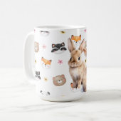 Tasse à café avec de mignons lapins de la forêt (Devant gauche)