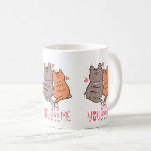Tasse à café avec des chats mignons Toi et Moi Que