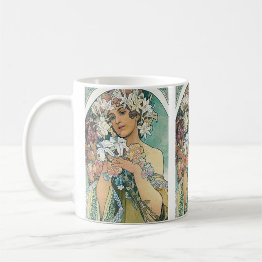 Tasse à café avec design Mucha (Gauche)