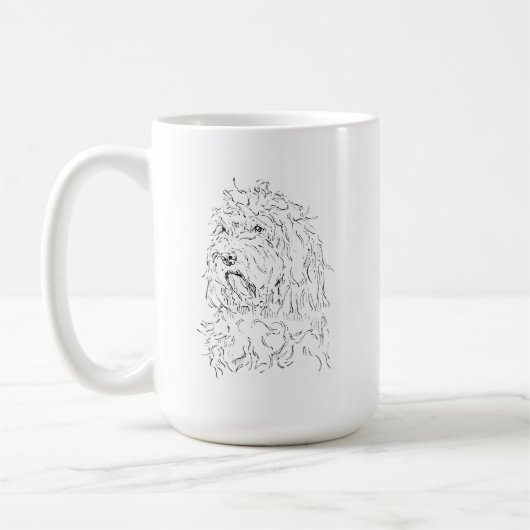 Tasse à café avec dessin de chien Cockapoo (Gauche)