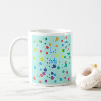 Tasse à café avec éclaboussures de peinture modern