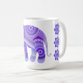 TASSE À CAFE AVEC ÉLÉPHANT BLEU FRAIS & FLEURS (Devant droit)