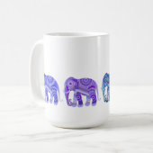 TASSE À CAFE AVEC ÉLÉPHANTS BLEUS REFROIDIS (Devant gauche)