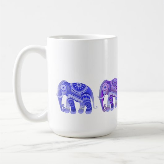 TASSE À CAFE AVEC ÉLÉPHANTS BLEUS REFROIDIS (Gauche)