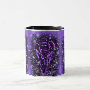 Tasse à café avec éléphants violets
