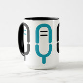 Tasse à café avec enveloppe de logo de microphone (Devant gauche)
