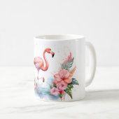 Tasse à café avec flamant rose imprimé (Devant droit)