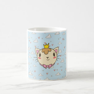 Tasse à café avec illustration de chat princesse k