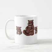 Tasse à café avec illustration de maman ourse et o (Gauche)