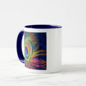Tasse à café avec impression de plume de paon colo (Devant gauche)