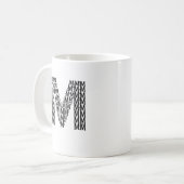 Tasse à café avec initiale M – Style Moderne Minim (Devant gauche)