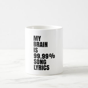 Tasse à café avec les paroles de chansons de mon c