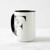Tasse à café avec lettre F monogramme (Devant gauche)