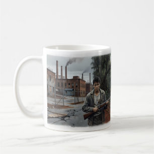Tasse à café avec l'histoire d'un vétéran né aux É