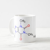 Tasse à café avec molécule de caféine (Devant gauche)