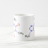 Tasse à café avec molécule de caféine (Centre)