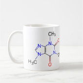 Tasse à café avec molécule de caféine (Gauche)