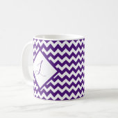 Tasse à café avec monogramme chevron de couleur pe (Devant gauche)