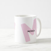 Tasse à café avec monogramme moderne et nom (Devant droit)