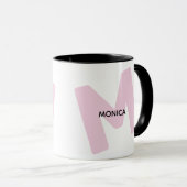 Tasse à café avec monogramme moderne et nom (Devant droit)