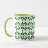 Tasse à café avec motif de branche verte (Gauche)
