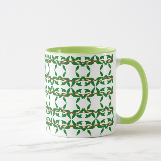 Tasse à café avec motif de branche verte (Droite)