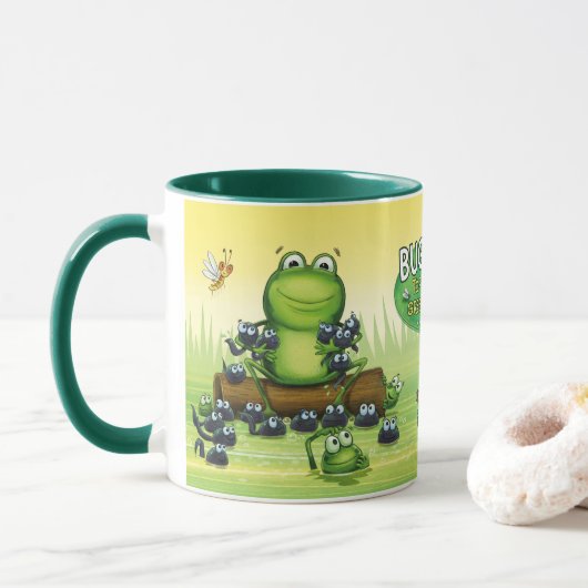 Tasse à café avec motif de grenouilles (Avec donut)