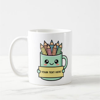 Tasse à café avec pancarte vierge et graphique pas