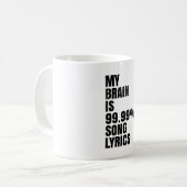 Tasse à café avec paroles de chanson pour mon cerv (Devant gauche)