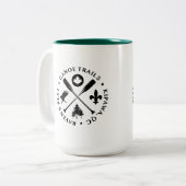 Tasse à café avec piste de canoë Pagaies traversée (Devant gauche)