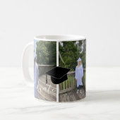 Tasse à café avec script de collage de graduation  (Devant gauche)