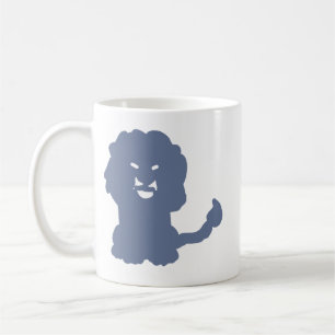 Tasse à café avec silhouette de Lion bleu gras Leo