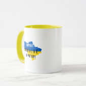 Tasse à café avec superposition de soutien à l'Ukr (Devant gauche)